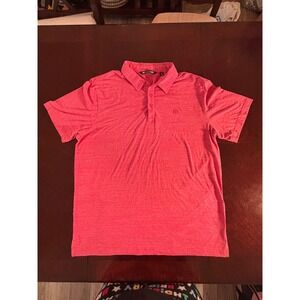 TravisMathew Mens XL Red Heathered Stripe Performance Golf Polo Shirt 1MW395
